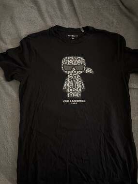 Karl Lagerfeld Paris Men's K-Pattern Graphic Icon T-Shirt, Black